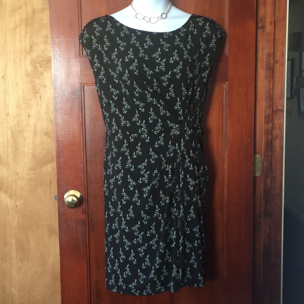 LOFT Black and White Patterned Dress